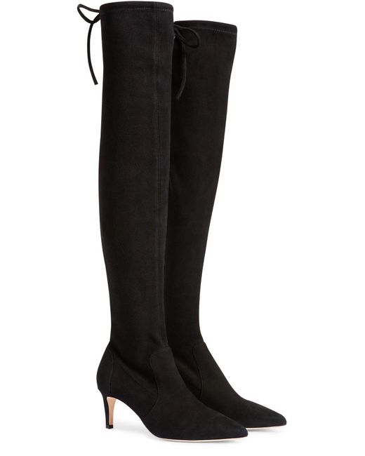 Vanessa Bruno Nubuck Leather Thigh-high Boots in Black | Lyst