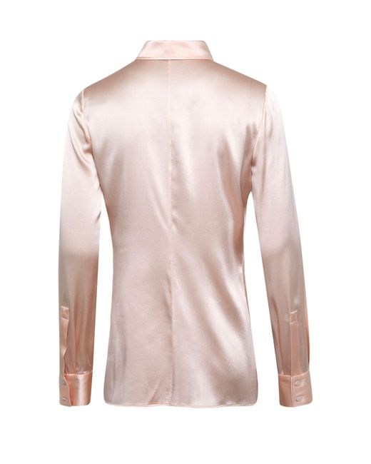 Tom Ford Pink Stretch Silk Satin Shirt