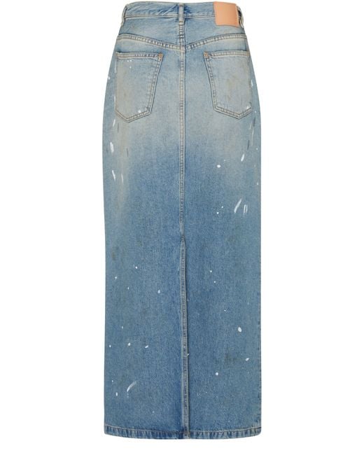 Acne Blue Denim Long Skirt