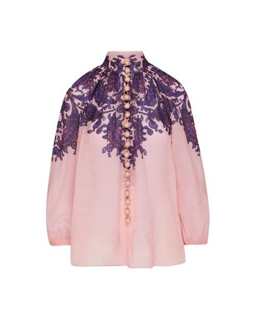 Zimmermann Tiggy Blouse in Pink | Lyst Canada