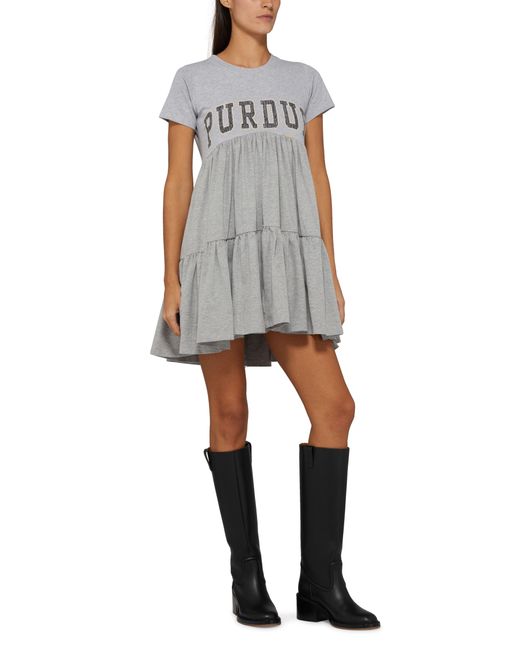 Conner Ives Gray Unique Upcycled Babydoll T-Shirt Dress