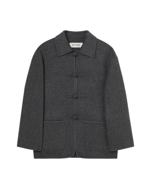 Rohe Gray Double-Faced Mandarin Jacket