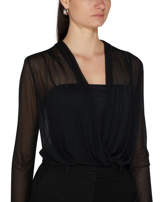 Givenchy Black Drapierte Bluse aus Jersey