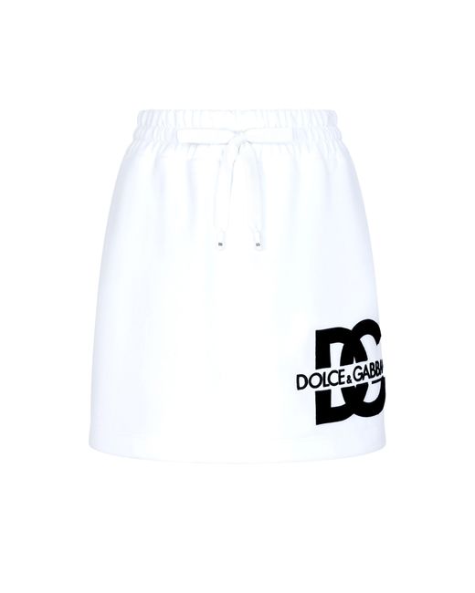 Dolce & Gabbana White Jersey Miniskirt
