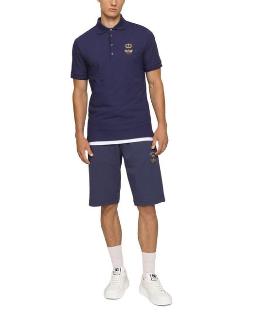 Dolce & Gabbana Blue Cotton Piqué Polo-shirt for men