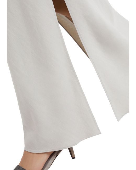 Brunello Cucinelli Gray Bias-Cut Skirt
