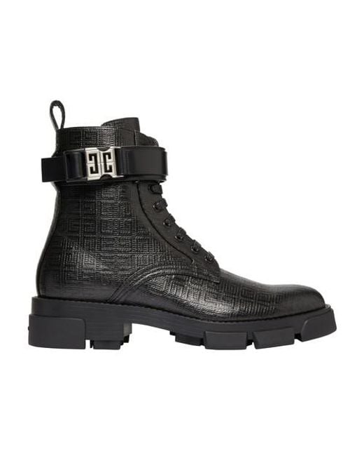 Givenchy Black Terra Boots With 4g Buckle for men