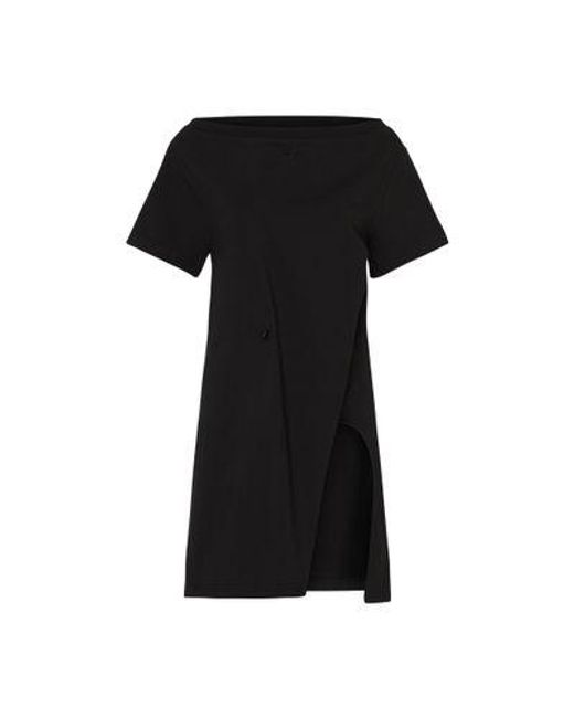 Courreges Black Boat Neck Mini Dress