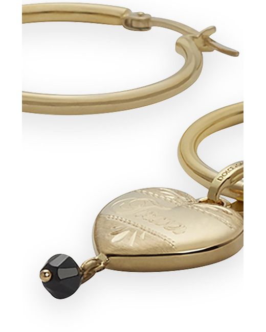 Dolce & Gabbana Hoop Earrings With Heart Pendant in Metallic | Lyst UK