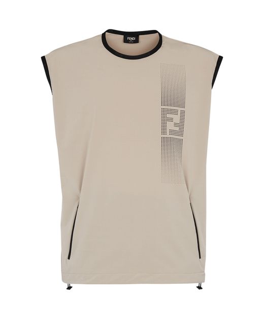 Fendi Natural Slim-Fit T-Shirt With Short Sleeves for men