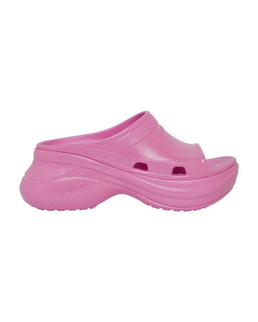 Balenciaga Purple Crocs Pool Sandals