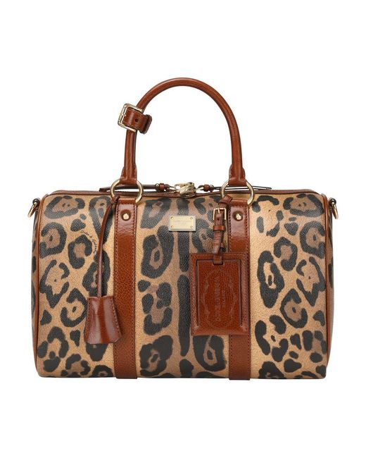 Dolce & Gabbana Brown Handbag With Branded Plate
