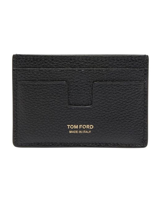 Tom Ford Black Leather Card Case for men