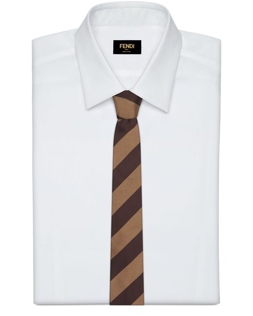 Cravate en soie Fendi pour homme en coloris Brown