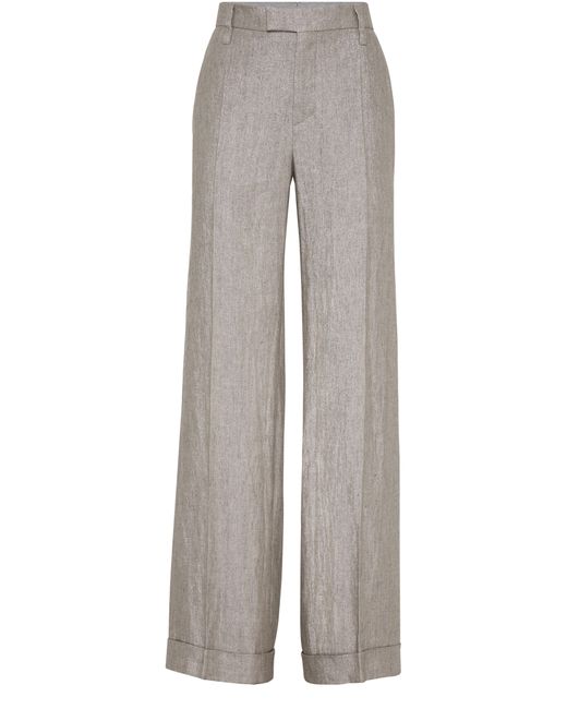Brunello Cucinelli Gray Loose Flared Trousers