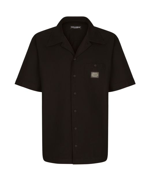 Dolce & Gabbana Black Cotton Hawaiian Shirt for men
