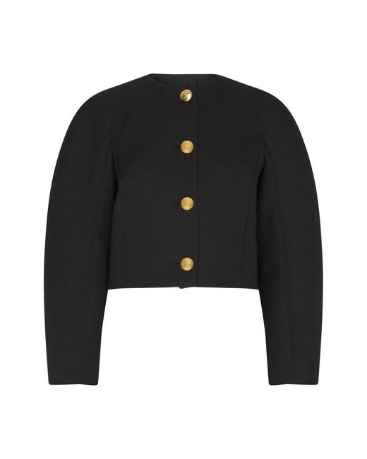 Alexander McQueen Black Cocoon Sleeve Military Jacket
