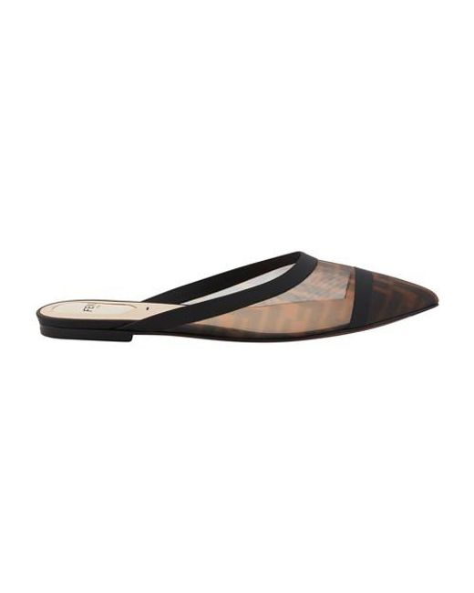 fendi leather mules with ff strap