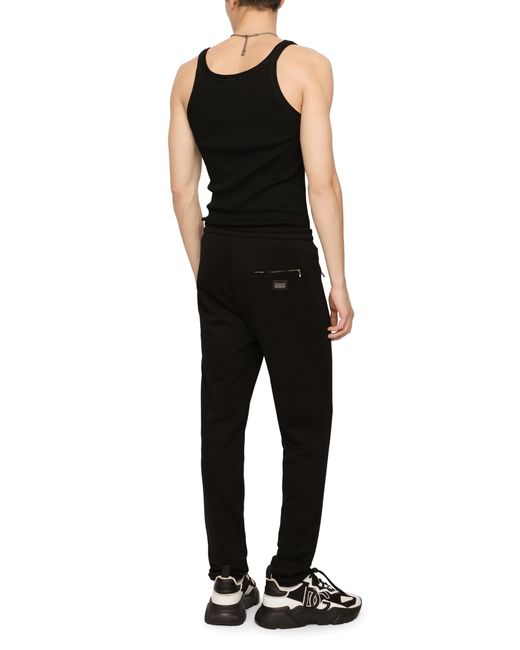 Dolce & Gabbana Black Wool And Cashmere Jogging Pants for men