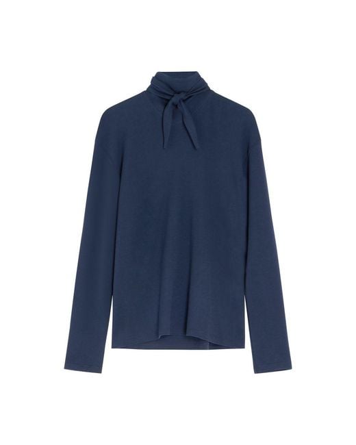 Lemaire Blue Langärmeliges Foulard-Top