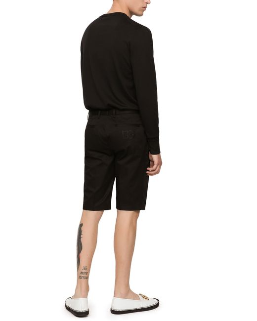 Dolce & Gabbana Black Stretch Cotton Shorts for men