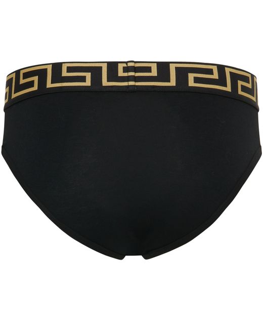 Culotte avec bordure Greca Versace en coloris Black