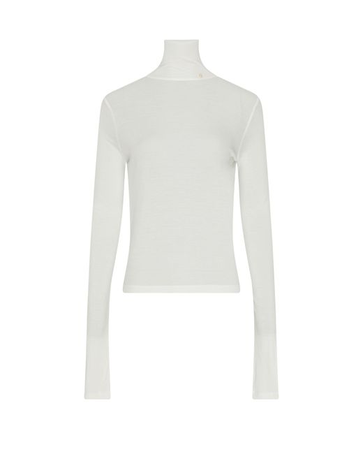 Anine Bing White Lia Long-sleeved Top