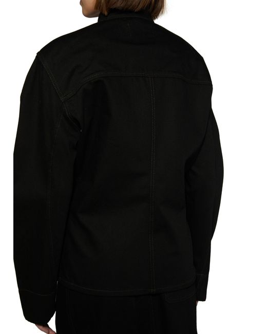 Lemaire Black Jacket With Curved Sleeves