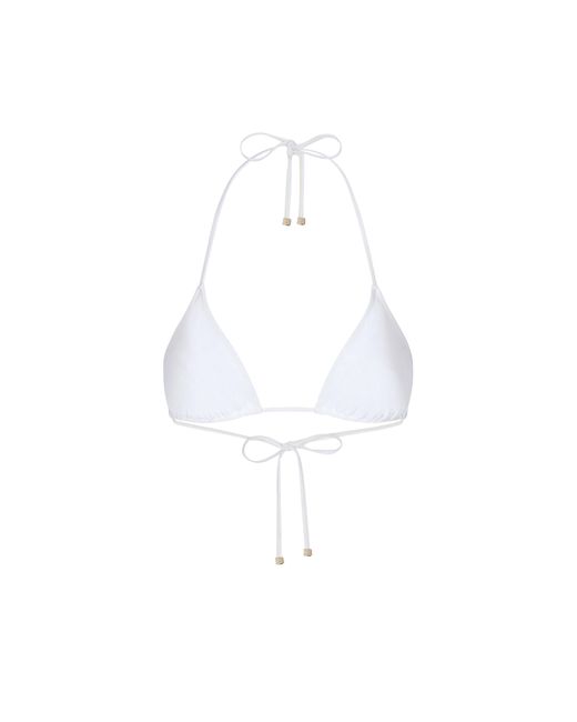 Dolce & Gabbana White Triangle Bikini Top