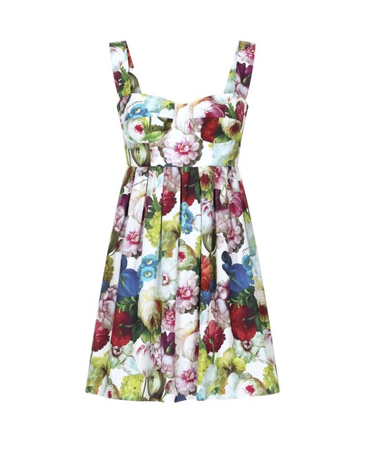 Dolce & Gabbana Multicolor Short Cotton Corset Dress