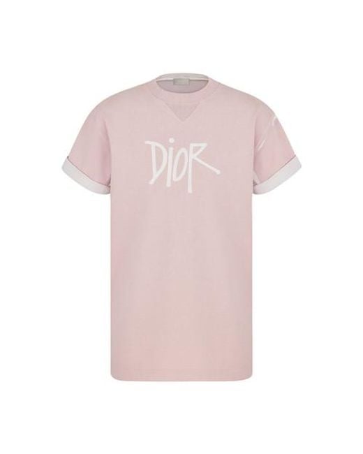 Dior Pink T-shirt Oversize And Shawn for men