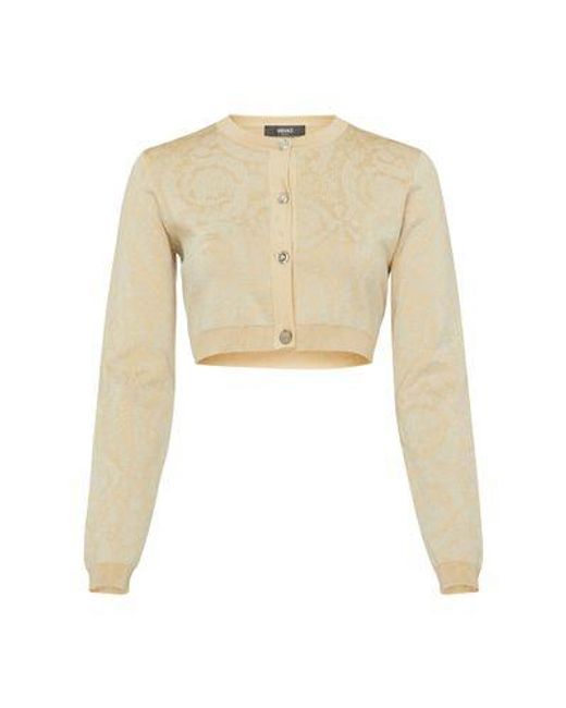Versace Natural Textured Barocco Knit Sweater