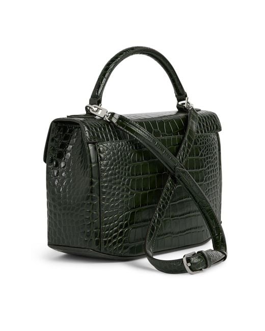 Totême  Green Handtasche Box Mit Krokoprägung