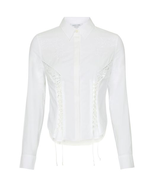 MARINE SERRE White Tailliertes Household Hemd