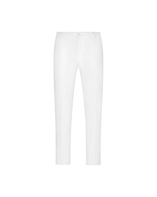 Dolce & Gabbana Multicolor Stretch Cotton Pants With Patch for men