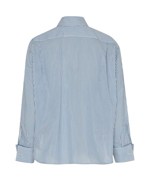 Max Mara Blue Vertigo Striped Cropped Shirt