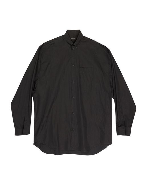 Balenciaga Black Oversized Logo-print Shirt for men