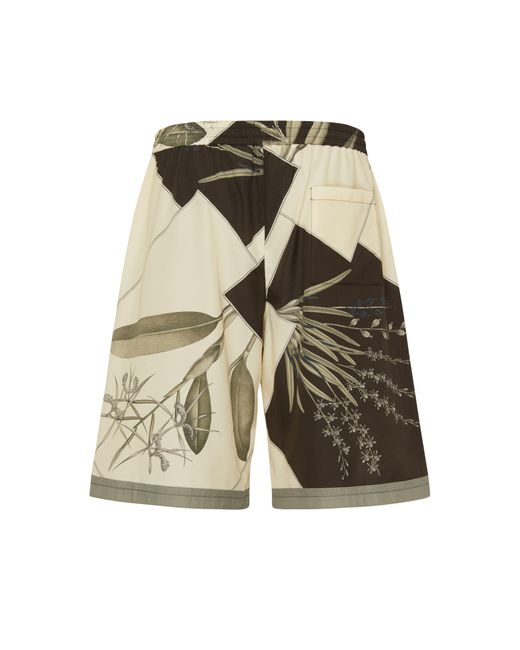 Loewe Natural Cotton And Silk Plant-Print Short for men