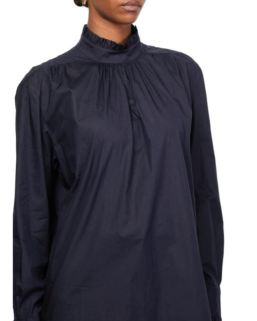 Max Mara Blue Langärmelige Bluse Gettata