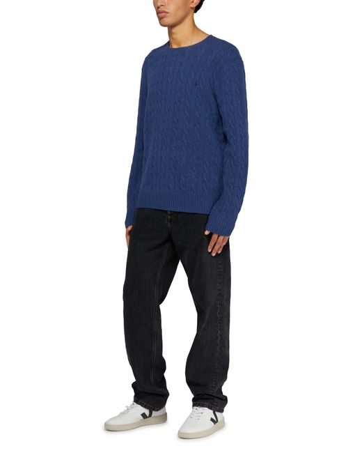 Polo Ralph Lauren Blue Round-neck Cable Knit Sweater for men