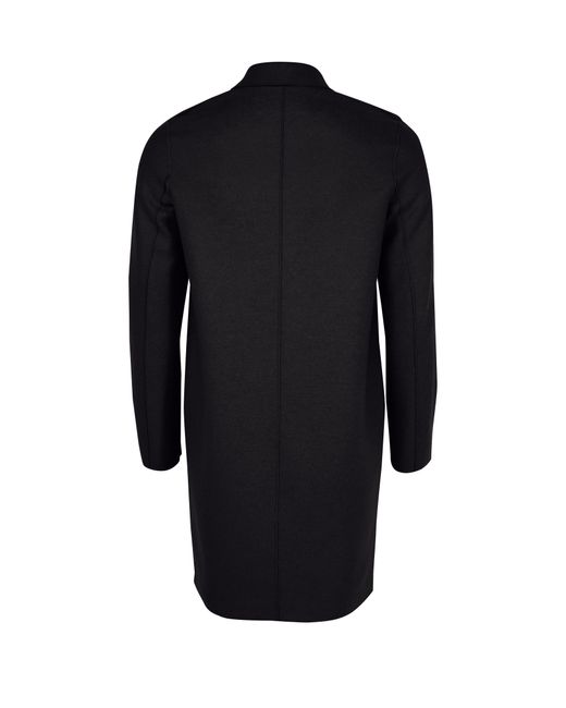 Harris Wharf London Black Cocoon Pressed Wool Coat