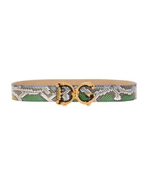 Dolce & Gabbana Green Dg Girls Belt