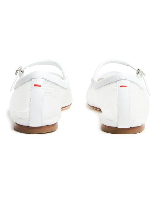 Aeyde White Uma Nappa Leather Ballet Flats