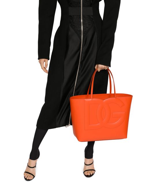 Dolce & Gabbana Orange Medium Dg Logo Bag Shopper