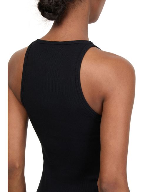 Courreges Black 90's Ripp-Tanktop Mit Schnalle