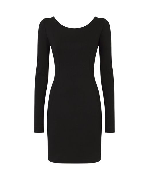 Dolce & Gabbana Black Short Full Milano Dress With Cut-out Detail