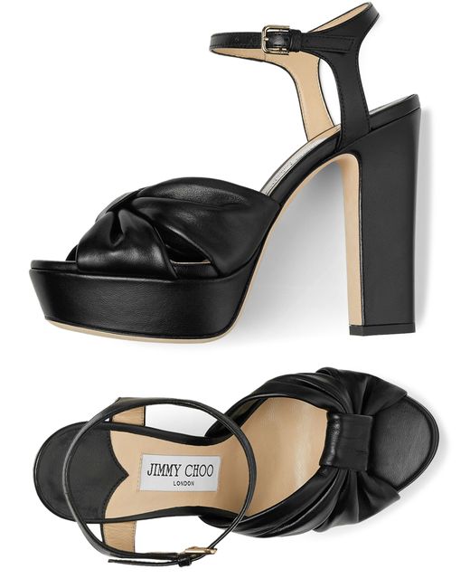 Jimmy Choo Black Heloise Platform Sandals 120