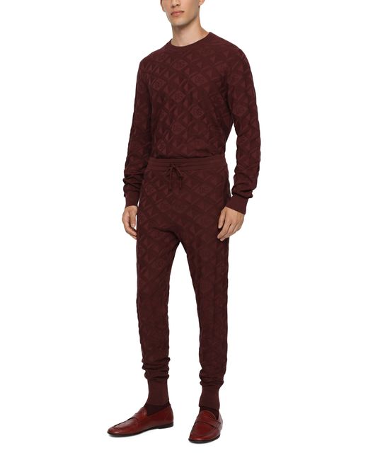 Dolce & Gabbana Purple 3d Silk Jacquard jogging Pants for men