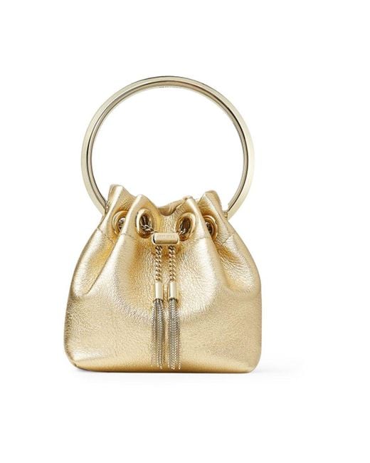 Jimmy Choo Metallic Bon Bon Micro Bucket Bag