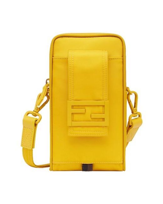 Fendi Yellow Phone Pouch for men